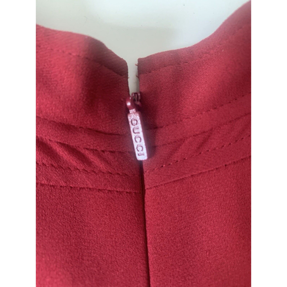 Gucci Burgundy Red Silk And Velvet Dress, EU 40, US 8 - Picture 9 of 16